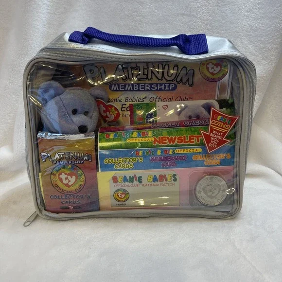 Vintage OPENED TY Beanie Babies‎ Membership Official Club Kit with Bear & Coin